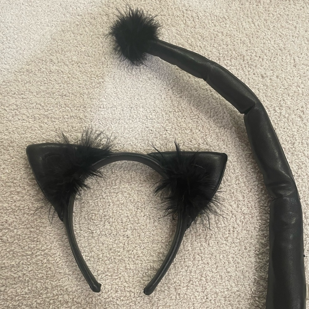 Cat ears and cat tail
